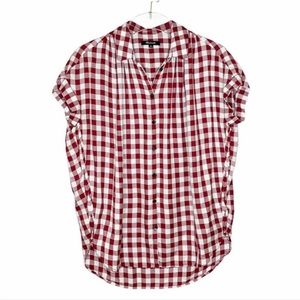 Madewell Central Shirt Red White Gingham Check Plaid Size XS